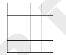 A 4x4 grid of 16 squares.